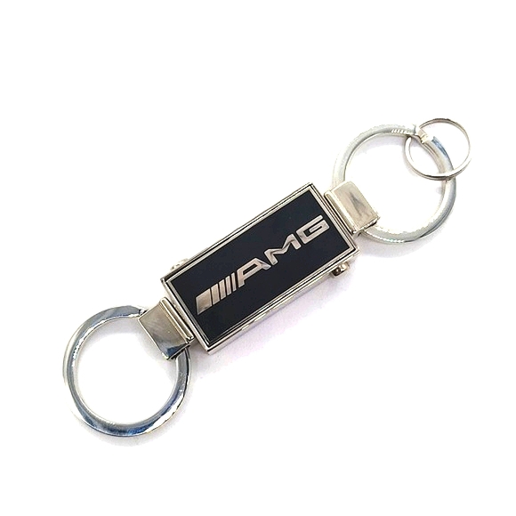 Authentic OEM Mercedes Benz AMG Black Dual Keychain Valet Fob